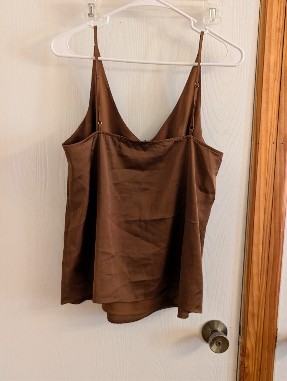 Brown Satin V-Neck Camisole Tank - Picture 3 of 3